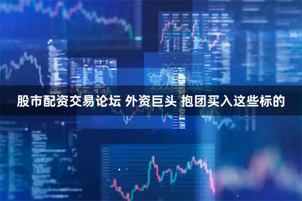 股市配资交易论坛 外资巨头 抱团买入这些标的