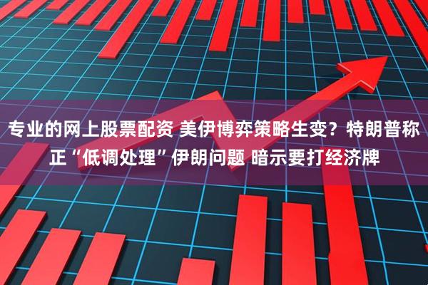 专业的网上股票配资 美伊博弈策略生变？特朗普称正“低调处理”伊朗问题 暗示要打经济牌